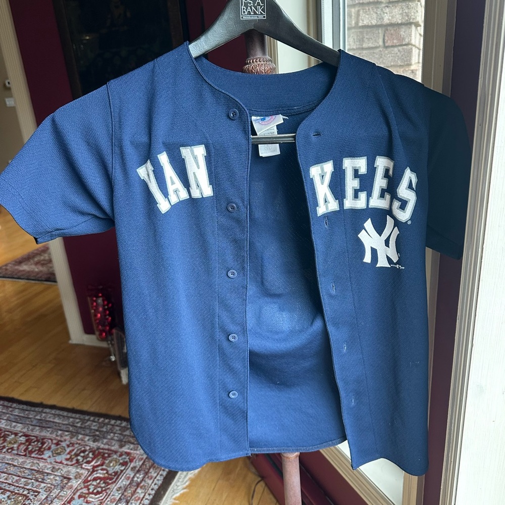 Yankees Blue Button Down Jersey